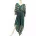 Women's Clothing New Women's Heavy Beaded Sequins V Neck Bat Sleeves Evening Dress Long Skirt Party Bridesmaid High End_ecoleips.com