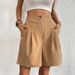 Women's Clothing Elegant Commuter Pants Casual High Waist Wide Leg Shorts_ecoleips.com