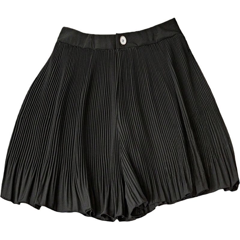 K High Waisted Slimming Pleated Casual Fashion Pleated Ruffle Edge Shorts Spicy Girl Pants Skirt Pants Women_ecoleips.com