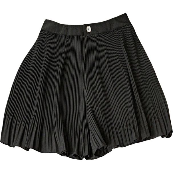 K High Waisted Slimming Pleated Casual Fashion Pleated Ruffle Edge Shorts Spicy Girl Pants Skirt Pants Women_ecoleips.com