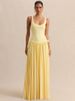 Mozision U Neck With Scarf Backless Sexy Maxi Dress Women Elegant Sleeveless Bodycon Pleated Club Party Long Dress Female_ecoleips.com