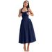 Women's Clothing Fashion Printed Halter Neck Lace Dress_ecoleips.com
