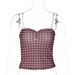 Summer Plaid Print Lace Trim Camisole Top For Women Style New Women's Clothing_ecoleips.com