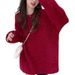 Cherry Red Christmas Sweater For Women In Autumn And Winter Loose Wears A Lazy Style Vintage Pullover Long-Sleeved Knitt_ecoleips.com