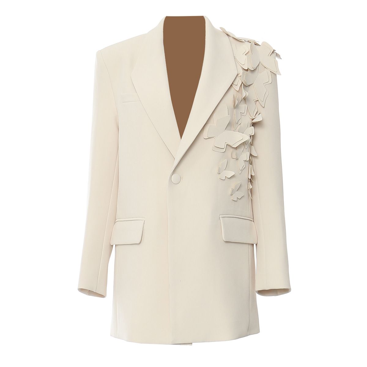 New Super Heavy Butterfly Flower Staggered Loose Version Suit Jacket Top_ecoleips.com