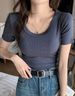 Crew Neck Short-sleeved T-shirt For Women's Summer Outer Wear, Undershirt Inside, Solid Color, Comfortable And Breathable Clothes_ecoleips.com