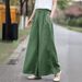 Suitable For All Seasons Ramie High-Waisted Wide-Leg For Women 2025 Summer New Loose Plus Size Linen Elegant Solid Color Straight-Leg Pants_ecoleips.com
