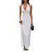 Y2K Halter Neck Deep V Neckline Bodycon Mini Dress, Sexy Casual Vacation Summer Dress For Women_ecoleips.com
