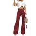 Aria Basics 2025 Fall/Winter New Solid Color Corduroy Elegant Women's Long Pants, Slightly Flared, European And American_ecoleips.com