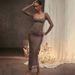 Women's Clothing Spring And Summer Long Sleeved Suspender Dress Sexy Backless Tight Slit Long Skirt_ecoleips.com
