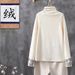Base Layer Women's Autumn/Winter China-Style Embroidered Woolen Warm Long-Sleeved Semi-High-Neck Retro Artistic T-Shirt_ecoleips.com