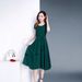 Summer High-End Waist-Cinching Slimming Age-Reducing Slim Fit Elegant Mid-Length A-Line Round Neck Plus Size Loose_ecoleips.com