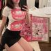 Summer New Women's Gothic Clothing Lip Print Short Top Club Wholesale 2025_ecoleips.com