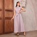 Women's Clothing Muslim Solid Color Casual Sleeveless Base Dress High Collar Belt Dress_ecoleips.com