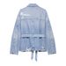 omen’s Belted Denim Jacket – Stylish Oversized Coat With Adjustable Waist Tie (XS/S/M/L)_ecoleips.com