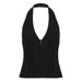 Women's Clothing Summer New Arrival Women's Strappy V Neck Halter Top Backless Slim Fit Waist Defining Celebrity Style Sexy_ecoleips.com