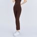 Huanpan High Waist Lycra Yoga Pants for Women Micro Flared Slimming Peach Hip Pilates Fitness Sports Tight Clothing_ecoleips.com