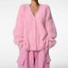 Women's V-Neck Cardigan Sweater Faux Mink Knit Open Front Coat, Oversized Loose Long Sleeve Soft Fall Winter Outerwear, Cozy Chic Casual Office Wear_ecoleips.com