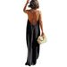 Summer Casual Loose Backless Vacation Dress Women's Beach Midi Skirt European American Style Cross Border E-commerce_ecoleips.com