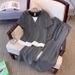 Women's Clothing Hooded Contrast Color Wide Leg Pants Suit Casual Temperament Slimming Two Pieces_ecoleips.com