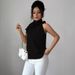 2026 Cross-Border European And American Fashionable Petal Collar Halter Neck Off-Shoulder Slim Fit Sleeveless_ecoleips.com
