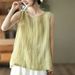 Summer New Cotton Linen Camisole Plus Size Belly Covering 2025 Inner And Outer Wear Versatile Hong Kong Style_ecoleips.com