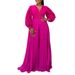Women's Clothing Plus Size Long Sleeve Beaded Sexy Wide Leg Pleated Jumpsuit_ecoleips.com