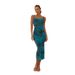Women's Sleeveless Slim Fit Printed Dress One Shoulder Neck Design Backless Slit Summer Spring New Style Fashionable Evening Gown_ecoleips.com