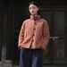 girl 2025 Winer New Rero Chinese Syle Buon Conras Color Sand Collar Sand Washed Linen Jacke Women's Shor Coon_ecoleips.com