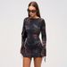 F24DS269 European And American Women's New Fashion Sexy Slim Round Neck Positioning Printed Long Sleeve_ecoleips.com