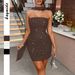 Women's Elegant Strapless Bodycon Maxi Dress European American Style Autumn Winter_ecoleips.com