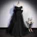 Burgundy Evening 2025 New Model Vocal Art Exam Bel Canto Solo Annual Meeting Host Off-Shoulder Light Wedding Dress For_ecoleips.com