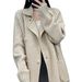 Women's Clothing Women's Mid-Length Knit Cardigan Sweater – Elegant & Versatile Open Front Coat For Casual & Office Wear (Beige, Sizes M-5XL)_ecoleips.com