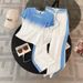 Women's Clothing Fashion Sportswear High-end Online Celebrity Leisure Suit Women's Gradient Color Short-sleeved Top Straight Pants Two-piece Suit_ecoleips.com