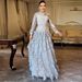 Elegant Flounce Sleeve Bodycon Dress With Waist Accent For Women – A-Line Long Formal Gown With Lace Collar_ecoleips.com