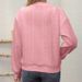 Women's V-Neck Zip-Up Sweatshirt With 3D Jacquard & Ribbed Trim – Cozy Oversized Pullover For Fall_ecoleips.com