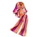 Women's European American Style Long Sleeved Printed Shirt Waist Cinching Tie High Waisted Slimming Pleated Two Piece Set_ecoleips.com
