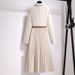 Women's Clothing Autumn New Blazer High End Sophisticated Two Piece Long Sleeved Pleated Dress_ecoleips.com