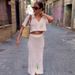Women's Clothing lazy style fashion hollow slim high waist skirt suit _ecoleips.com