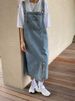 K Women's New Retro Loose Mid-Length Denim Strap Dress For Hip Hiding_ecoleips.com