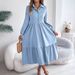 Real Shot Of 2026 Spring/summer European And American Style Casual Loose Long-sleeve Ruffle Shirt Dress,_ecoleips.com