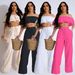 Casual Ruffled Two Piece Trousers Set Women's Clothing_ecoleips.com