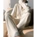 Effortless Office Chic – High Neck Zip Knit Set With Wide-Leg Pants (Fall Collection)_ecoleips.com