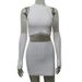 Women's Clothing Navel Baring Sleeveless Vest Knitted Hip Skirt Suit_ecoleips.com
