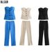 Y2K Revival Set With Optical Illusion Corset– Corset Top With High-Slit Trousers | Edgy Streetwear Duo_ecoleips.com