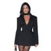Women's New Temperament Competent Suit Deep V-neck Long Sleeve Waist_ecoleips.com