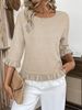 Summer Women's Short Sleeve Round Neck Solid Color Shirt Loose Fit European American Style Thin Top For Independent Website_ecoleips.com