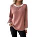 Women's Clothing Long Sleeved Ribbed Knit Sweater Solid Color Fall Winter New_ecoleips.com
