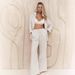 Aria Basics Cross-Border Cotton Long-Sleeved Shirt Wide-Leg European And American 2025 Summer Solid Color Slightly Flared Trousers_ecoleips.com