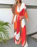 Women's Clothing Bat Sleeve Suit Irregular Short Sleeve Waist Wide Leg Pants Trousers Two Piece Suit_ecoleips.com
